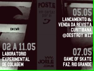 Clubedacolagem-colagem-arte-artecolagem-destroy-graffiti-curitibagraffiti-skate-skateboarding-skatefazendariogrande- HeitorStocklerDeFranca-PracadeBolsodoCiclista-JorgeAndriguetto-Curitibaunderground-underground-cultura-alternativa- ondeircuritiba-cwb